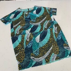 H&M silky colorful trend line dress